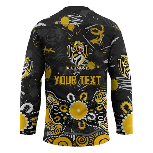 Personalized Richmond Tigers Hockey Jersey Aboriginal Dot Painting Graffiti Style