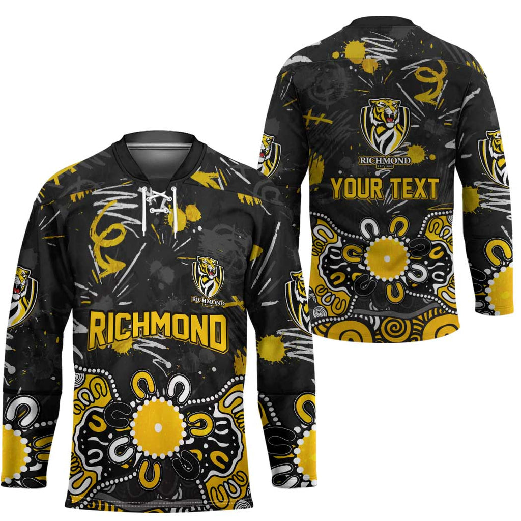 Personalized Richmond Tigers Hockey Jersey Aboriginal Dot Painting Graffiti Style