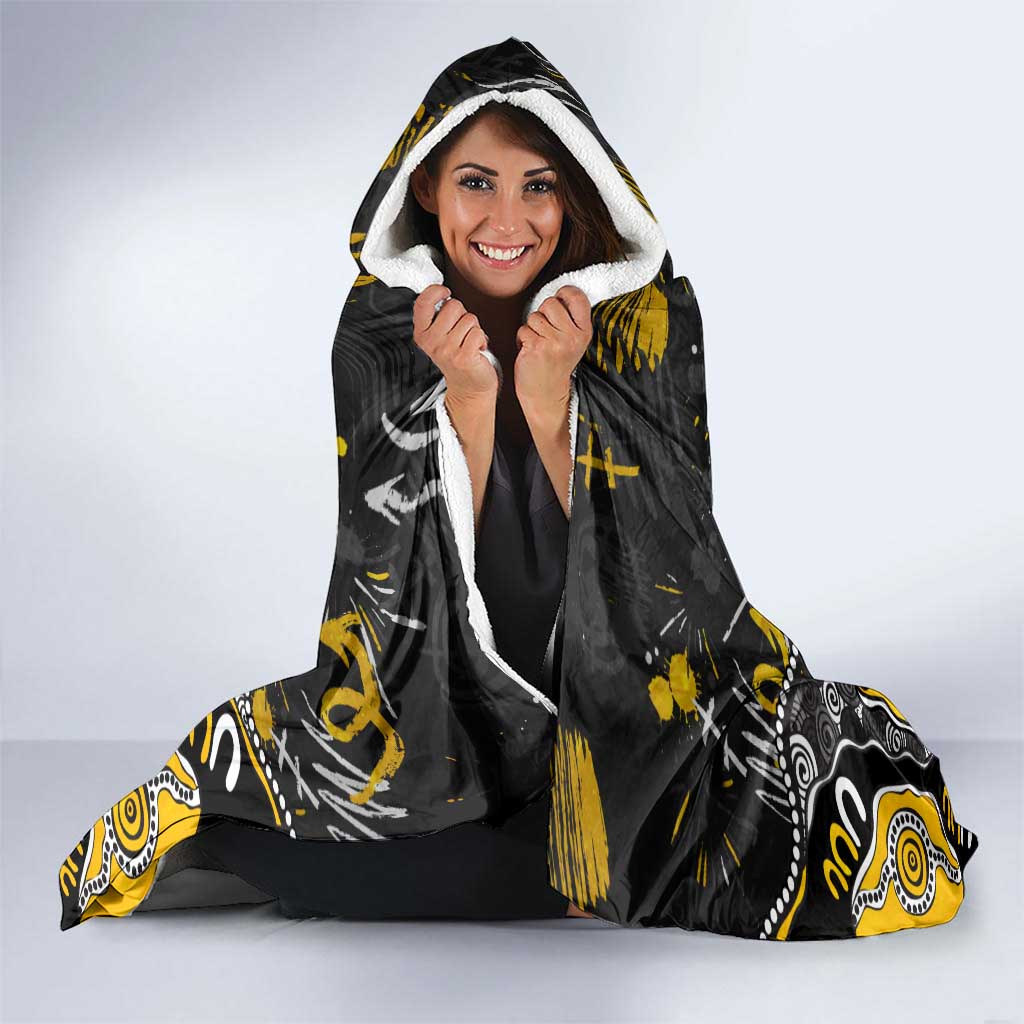 Personalized Richmond Tigers Hooded Blanket Aboriginal Dot Painting Graffiti Style