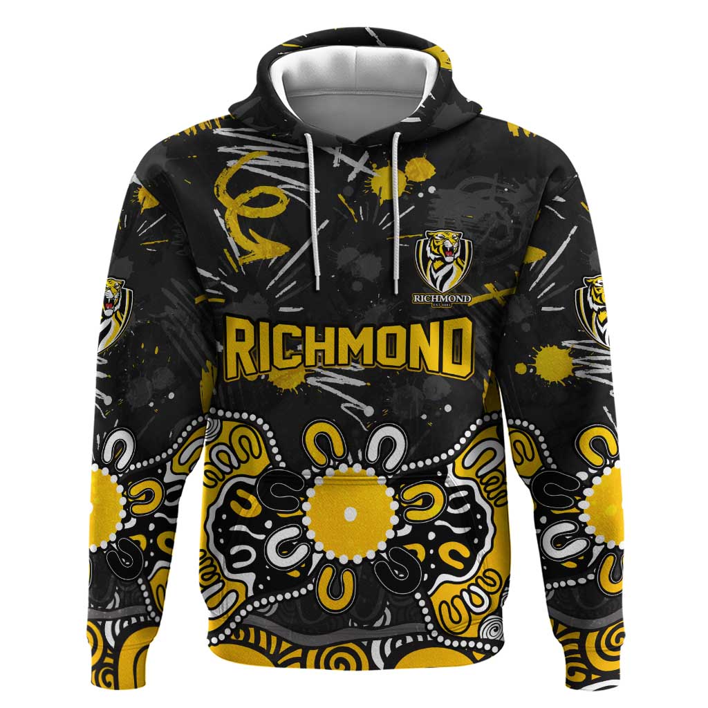 Personalized Richmond Tigers Hoodie Aboriginal Dot Painting Graffiti Style