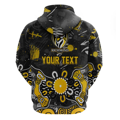 Personalized Richmond Tigers Hoodie Aboriginal Dot Painting Graffiti Style