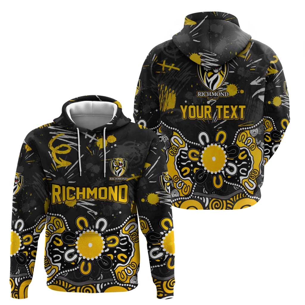 Personalized Richmond Tigers Hoodie Aboriginal Dot Painting Graffiti Style