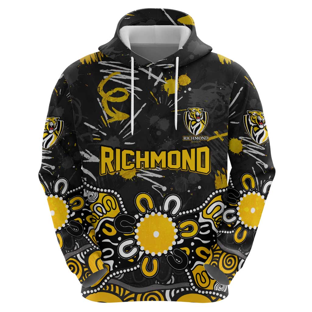 Personalized Richmond Tigers Hoodie Aboriginal Dot Painting Graffiti Style