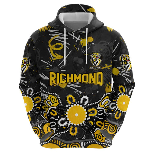Personalized Richmond Tigers Hoodie Aboriginal Dot Painting Graffiti Style