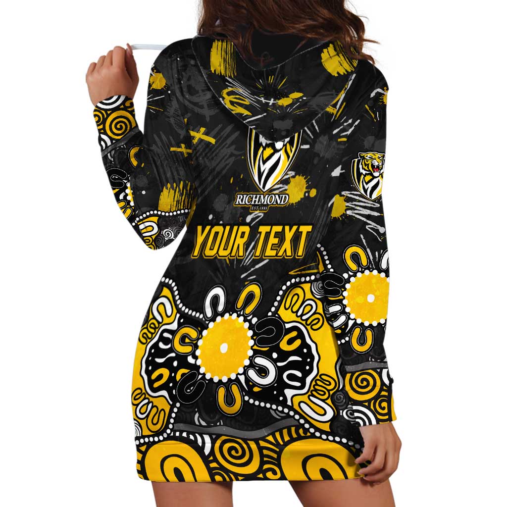Personalized Richmond Tigers Hoodie Dress Aboriginal Dot Painting Graffiti Style