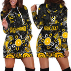 Personalized Richmond Tigers Hoodie Dress Aboriginal Dot Painting Graffiti Style