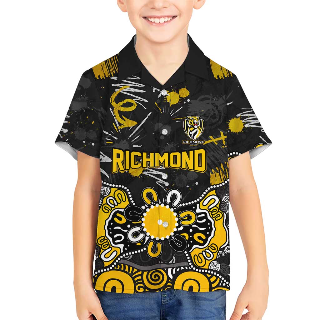Personalized Richmond Tigers Kid Hawaiian Shirt Aboriginal Dot Painting Graffiti Style