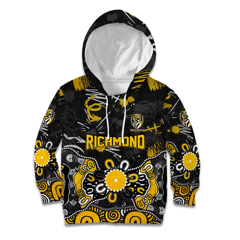 Personalized Richmond Tigers Kid Hoodie Aboriginal Dot Painting Graffiti Style