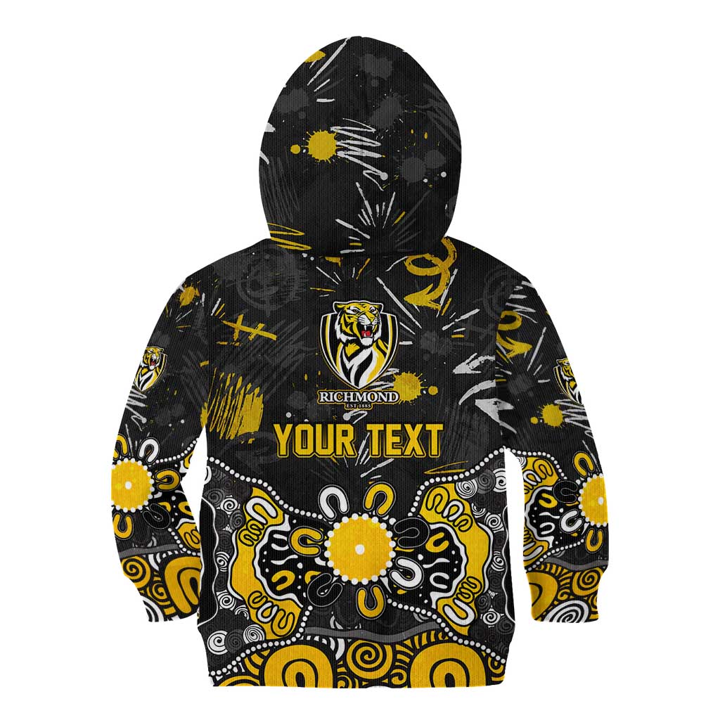 Personalized Richmond Tigers Kid Hoodie Aboriginal Dot Painting Graffiti Style