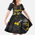 Personalized Richmond Tigers Kid Short Sleeve Dress Aboriginal Dot Painting Graffiti Style