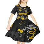 Personalized Richmond Tigers Kid Short Sleeve Dress Aboriginal Dot Painting Graffiti Style