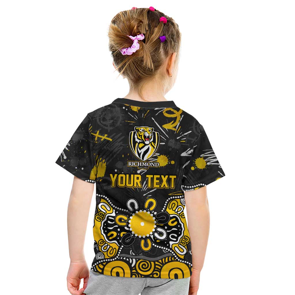 Personalized Richmond Tigers Kid T Shirt Aboriginal Dot Painting Graffiti Style