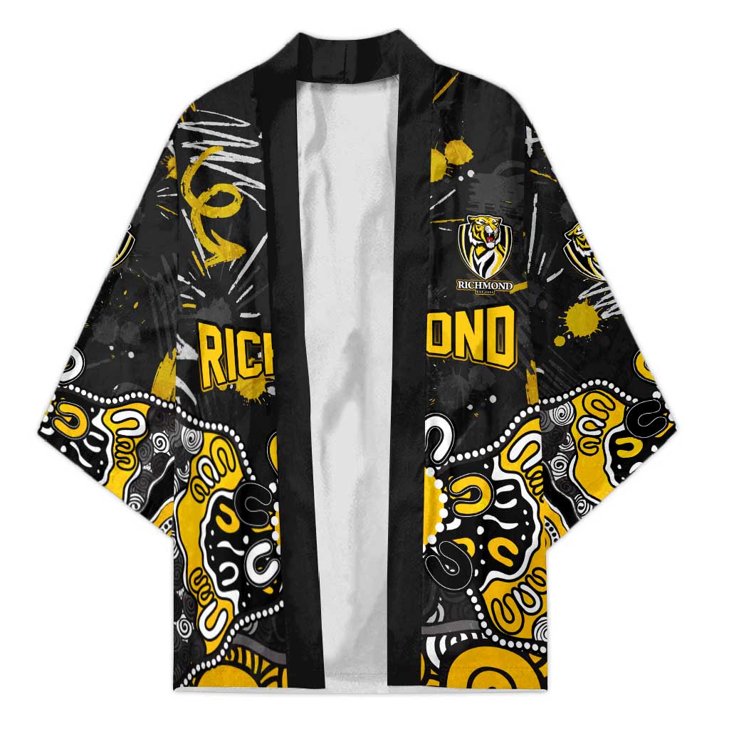 Personalized Richmond Tigers Kimono Aboriginal Dot Painting Graffiti Style