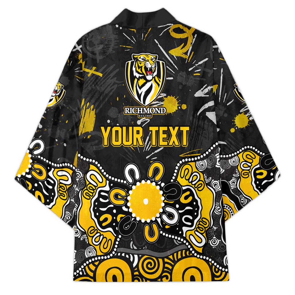 Personalized Richmond Tigers Kimono Aboriginal Dot Painting Graffiti Style