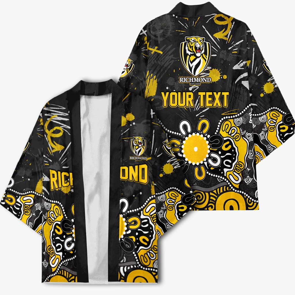 Personalized Richmond Tigers Kimono Aboriginal Dot Painting Graffiti Style