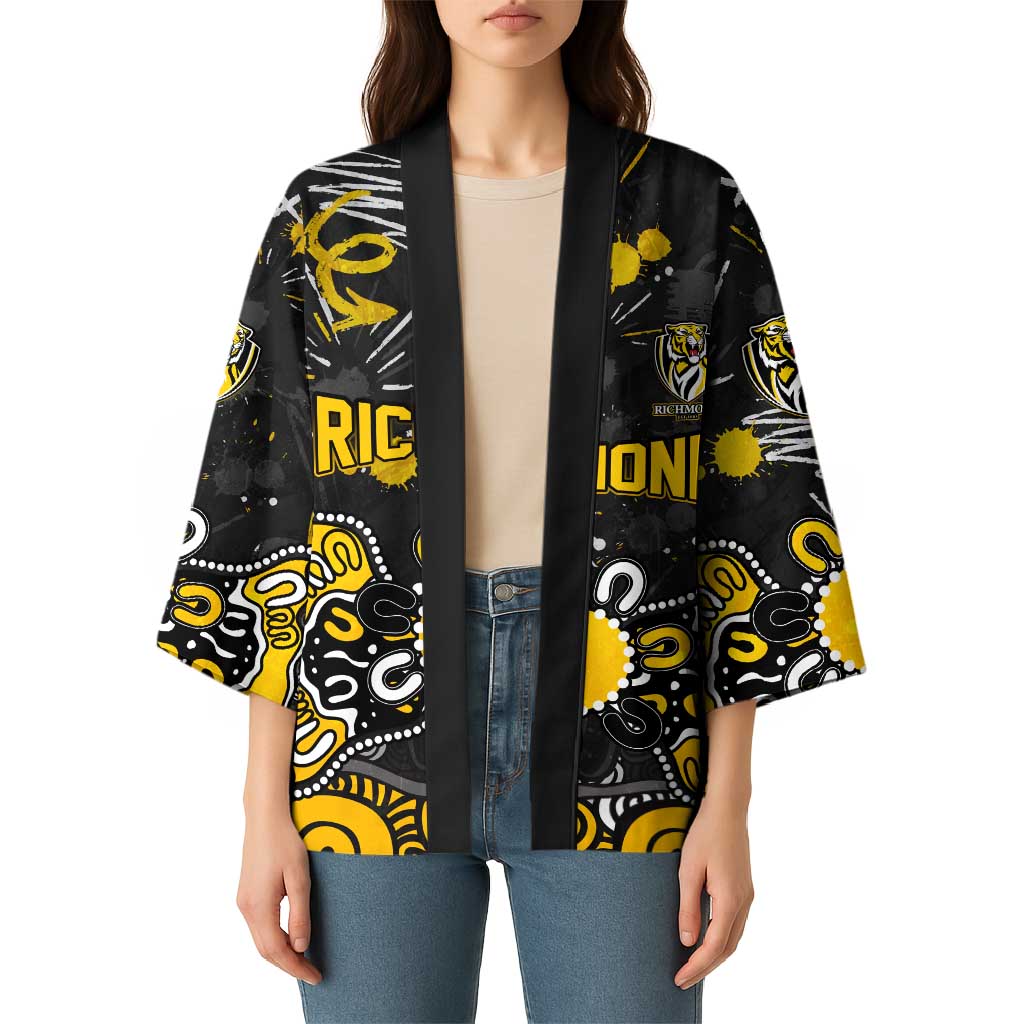 Personalized Richmond Tigers Kimono Aboriginal Dot Painting Graffiti Style