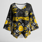 Personalized Richmond Tigers Kimono Sleeve Blouse Aboriginal Dot Painting Graffiti Style