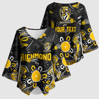 Personalized Richmond Tigers Kimono Sleeve Blouse Aboriginal Dot Painting Graffiti Style