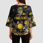 Personalized Richmond Tigers Kimono Sleeve Blouse Aboriginal Dot Painting Graffiti Style