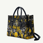 Personalized Richmond Tigers Leather Bag Aboriginal Dot Painting Graffiti Style