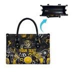 Personalized Richmond Tigers Leather Bag Aboriginal Dot Painting Graffiti Style