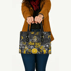 Personalized Richmond Tigers Leather Bag Aboriginal Dot Painting Graffiti Style