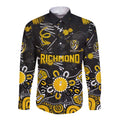 Personalized Richmond Tigers Long Sleeve Button Shirt Aboriginal Dot Painting Graffiti Style