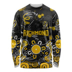Personalized Richmond Tigers Long Sleeve Shirt Aboriginal Dot Painting Graffiti Style