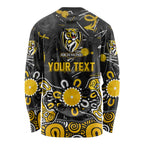 Personalized Richmond Tigers Long Sleeve Shirt Aboriginal Dot Painting Graffiti Style