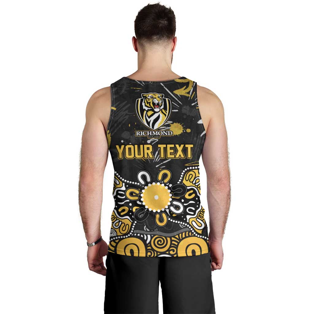Personalized Richmond Tigers Men Tank Top Aboriginal Dot Painting Graffiti Style
