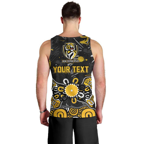 Personalized Richmond Tigers Men Tank Top Aboriginal Dot Painting Graffiti Style