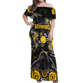 Personalized Richmond Tigers Off Shoulder Maxi Dress Aboriginal Dot Painting Graffiti Style