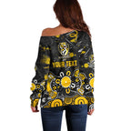 Personalized Richmond Tigers Off Shoulder Sweater Aboriginal Dot Painting Graffiti Style
