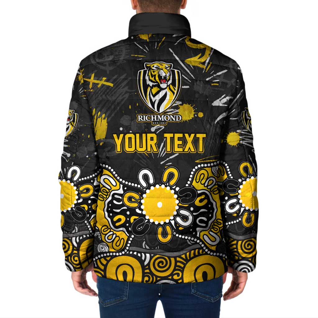 Personalized Richmond Tigers Padded Jacket Aboriginal Dot Painting Graffiti Style