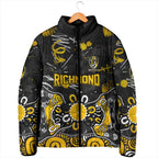 Personalized Richmond Tigers Padded Jacket Aboriginal Dot Painting Graffiti Style