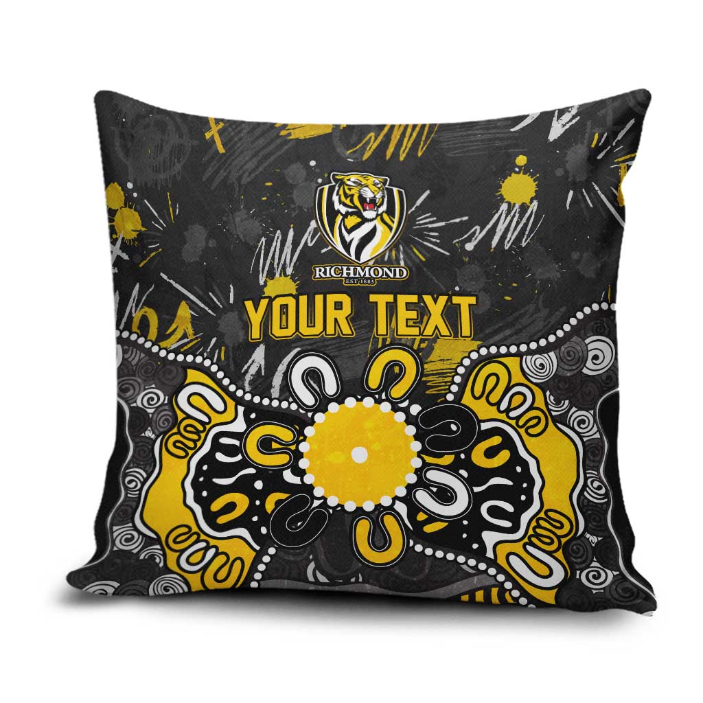 Personalized Richmond Tigers Pillow Cover Aboriginal Dot Painting Graffiti Style
