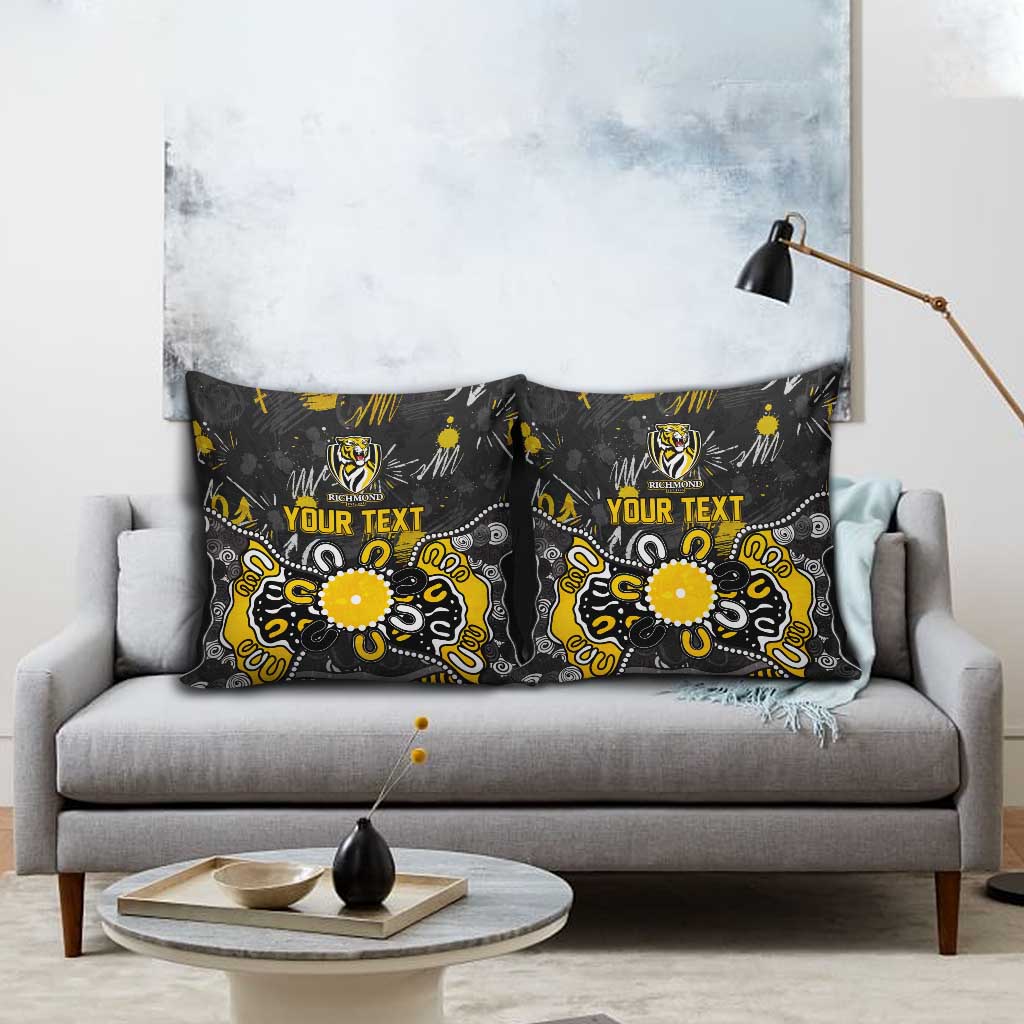 Personalized Richmond Tigers Pillow Cover Aboriginal Dot Painting Graffiti Style