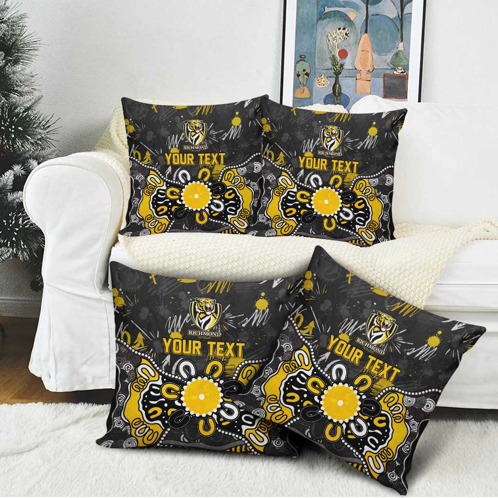 Personalized Richmond Tigers Pillow Cover Aboriginal Dot Painting Graffiti Style