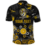 Personalized Richmond Tigers Polo Shirt Aboriginal Dot Painting Graffiti Style