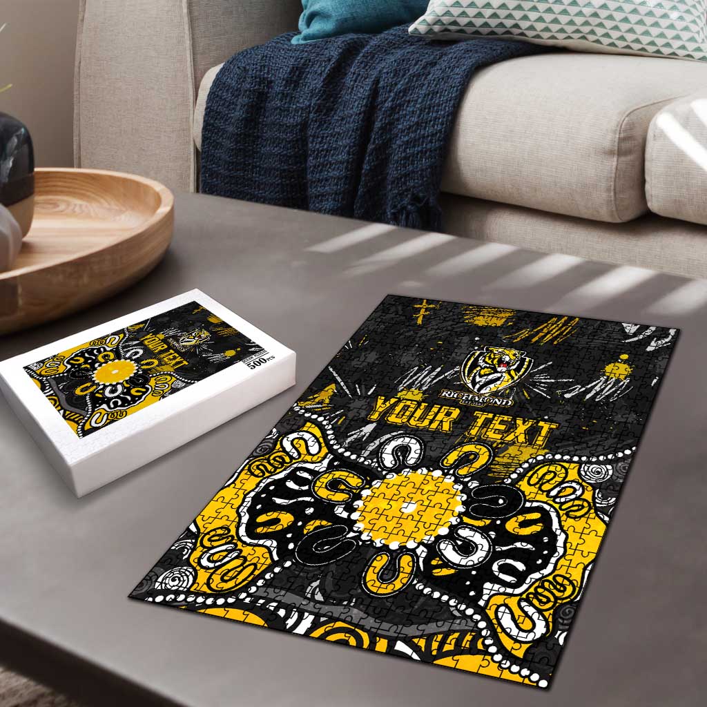 Personalized Richmond Tigers Puzzle Aboriginal Dot Painting Graffiti Style