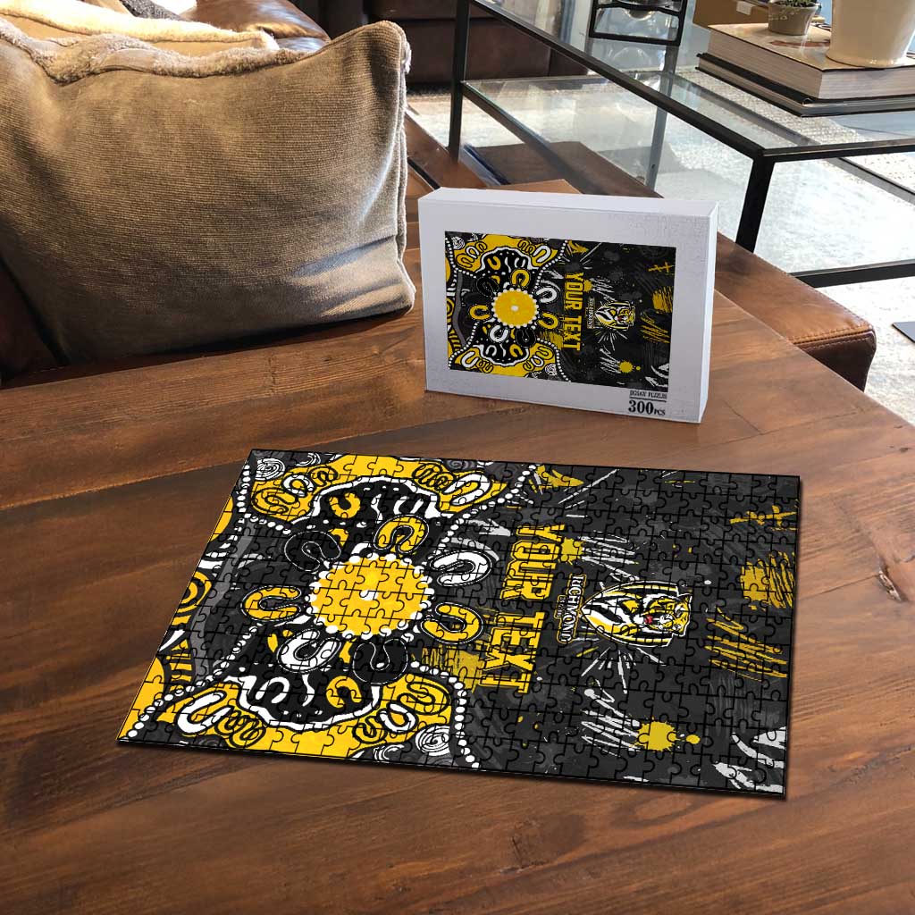 Personalized Richmond Tigers Puzzle Aboriginal Dot Painting Graffiti Style
