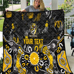 Personalized Richmond Tigers Quilt Aboriginal Dot Painting Graffiti Style