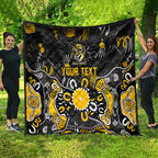 Personalized Richmond Tigers Quilt Aboriginal Dot Painting Graffiti Style