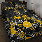Personalized Richmond Tigers Quilt Bed Set Aboriginal Dot Painting Graffiti Style
