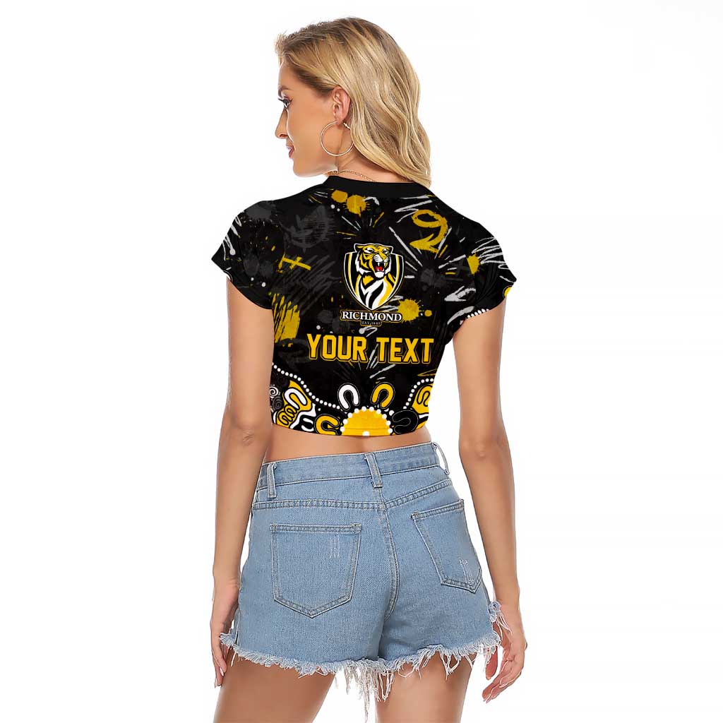 Personalized Richmond Tigers Raglan Cropped T Shirt Aboriginal Dot Painting Graffiti Style