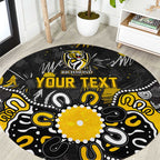 Personalized Richmond Tigers Round Carpet Aboriginal Dot Painting Graffiti Style