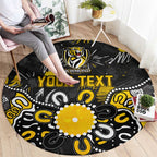 Personalized Richmond Tigers Round Carpet Aboriginal Dot Painting Graffiti Style