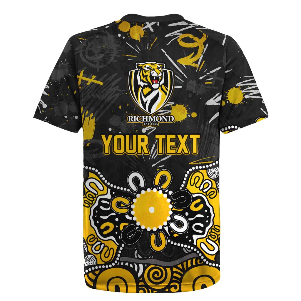 Personalized Richmond Tigers Rugby Jersey Aboriginal Dot Painting Graffiti Style