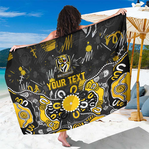 Personalized Richmond Tigers Sarong Aboriginal Dot Painting Graffiti Style