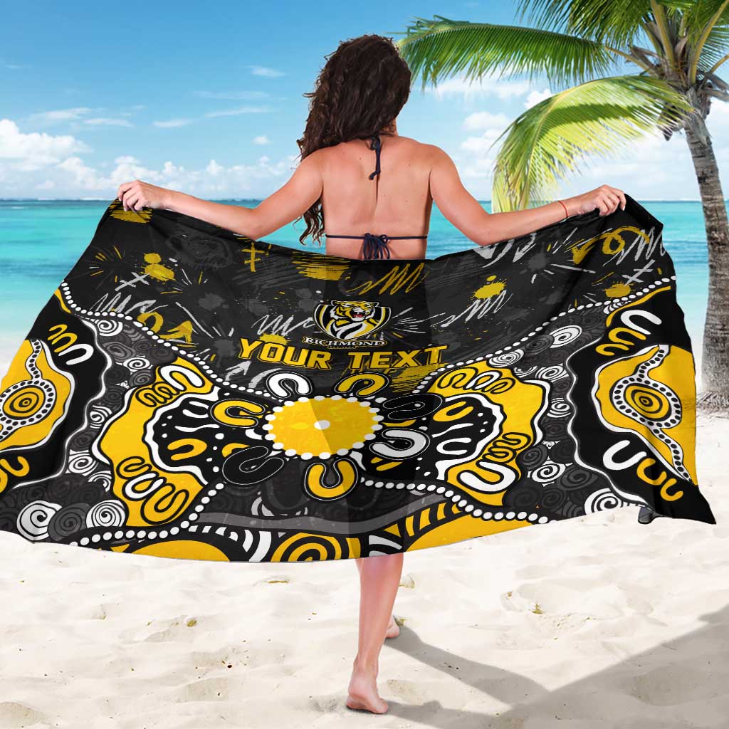 Personalized Richmond Tigers Sarong Aboriginal Dot Painting Graffiti Style